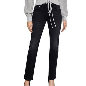 BCBGMaxAzria Women's Straight Leg Distressed Jeans